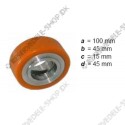 support wheel PU diam. 100 mm