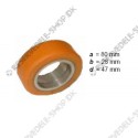support wheel PU diam. 80 mm