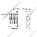 chain type LL,  plate depth 41,2  plate thickness 6,3 mm