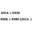 model A916 to A928 R906 to R980 (2013- ) 